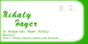mihaly hayer business card